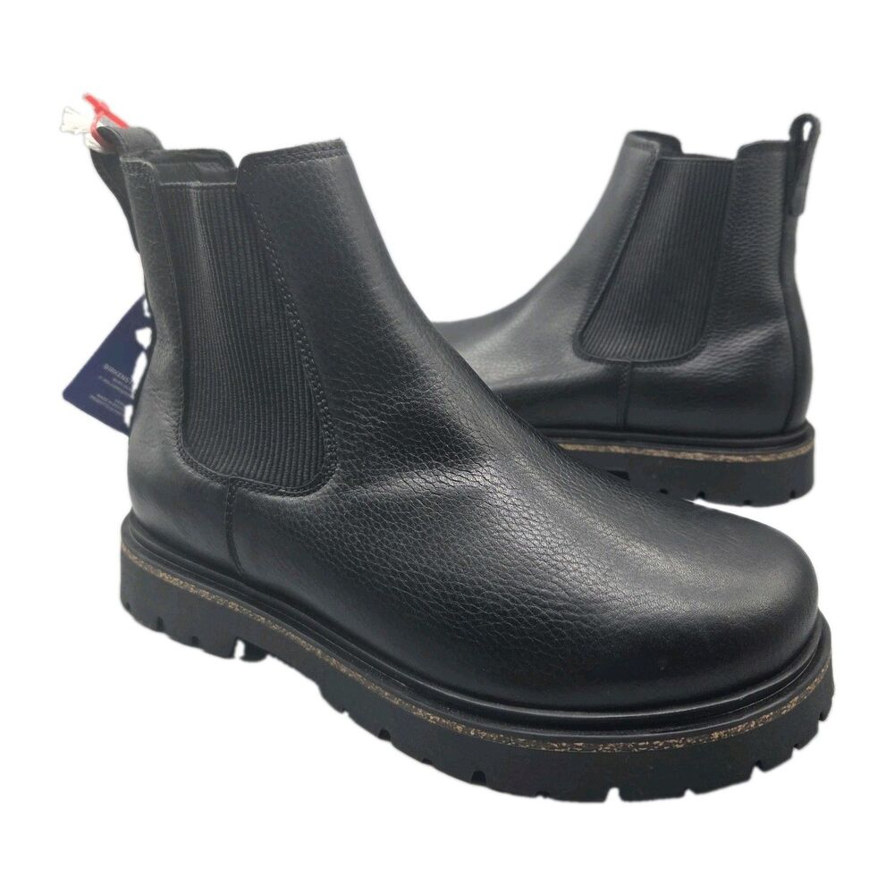 Birkenstock Highwood Women Boots Black Leather Pull On Gore Rugged 9/40 M NEW